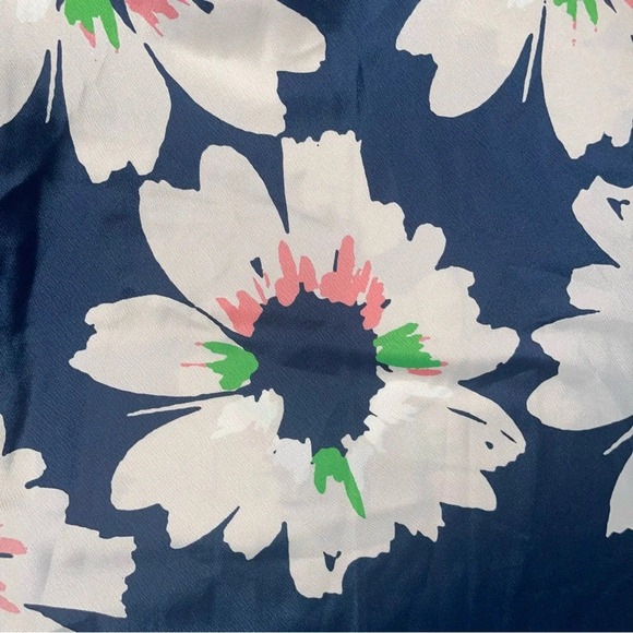 Ted Baker Dress Women’s 2 Chic Floral Midi Flare Puff Sleeve Navy Wedding Guest - Picture 7 of 13